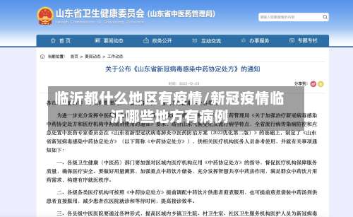 临沂都什么地区有疫情/新冠疫情临沂哪些地方有病例-第1张图片