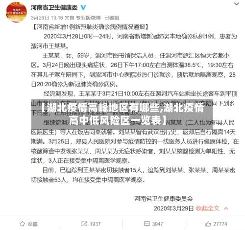 【湖北疫情高峰地区有哪些,湖北疫情高中低风险区一览表】-第2张图片