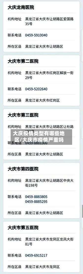 大庆疫情类型有哪些地区/大庆市疫情严重吗-第2张图片