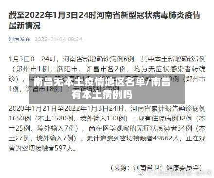 南昌无本土疫情地区名单/南昌有本土病例吗-第2张图片