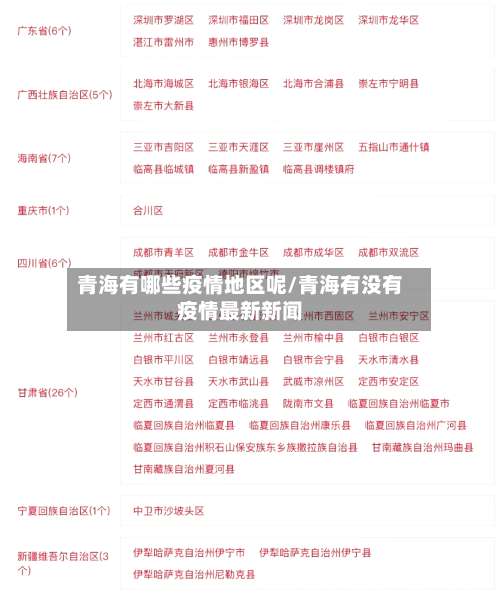 青海有哪些疫情地区呢/青海有没有疫情最新新闻-第1张图片