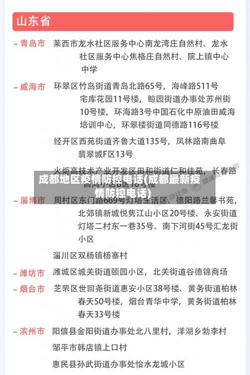成都地区疫情防控电话(成都最新疫情防控电话)-第1张图片