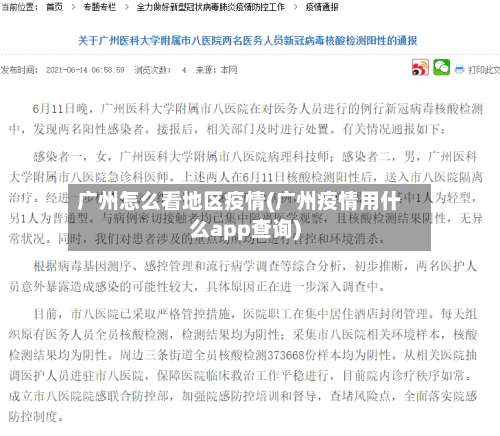 广州怎么看地区疫情(广州疫情用什么app查询)-第1张图片