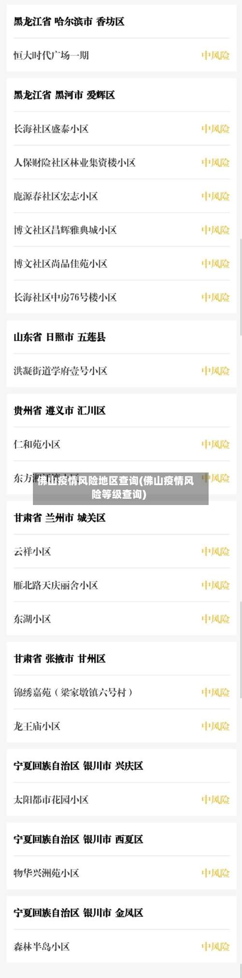 佛山疫情风险地区查询(佛山疫情风险等级查询)-第1张图片