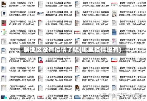 啥地区没有疫情了呢(哪里疫情没有)-第2张图片