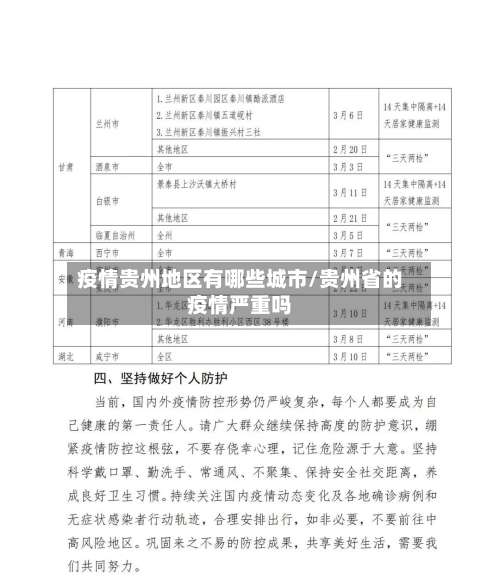 疫情贵州地区有哪些城市/贵州省的疫情严重吗-第1张图片