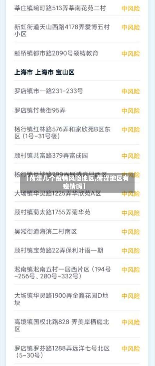 【菏泽几个疫情风险地区,菏泽地区有疫情吗】-第1张图片