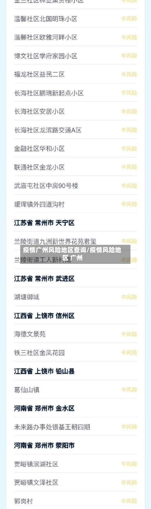 疫情广州风险地区查询/疫情风险地区 广州-第3张图片