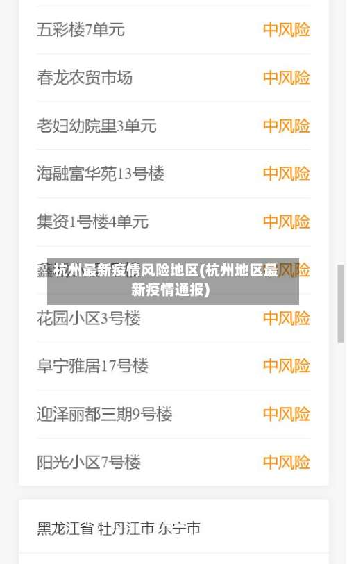 杭州最新疫情风险地区(杭州地区最新疫情通报)-第1张图片