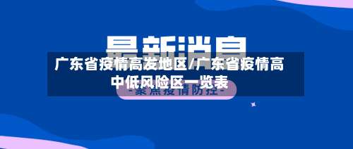 广东省疫情高发地区/广东省疫情高中低风险区一览表-第1张图片