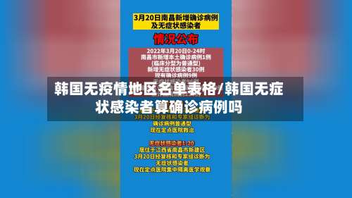 韩国无疫情地区名单表格/韩国无症状感染者算确诊病例吗-第2张图片