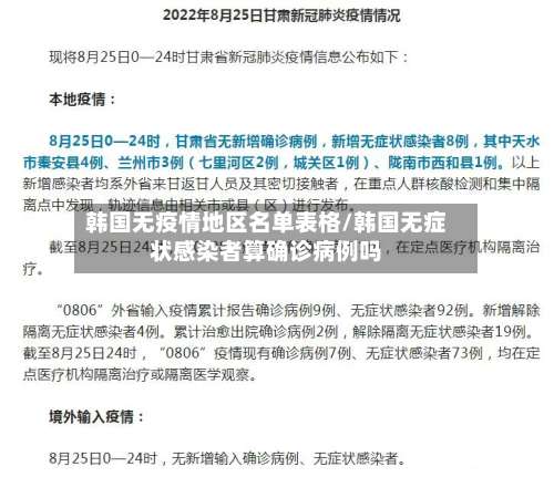 韩国无疫情地区名单表格/韩国无症状感染者算确诊病例吗-第3张图片