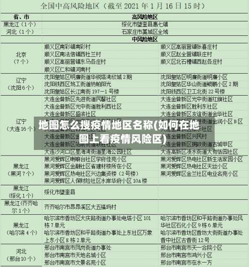 地图怎么搜疫情地区名称(如何在地图上看疫情风险区)-第1张图片