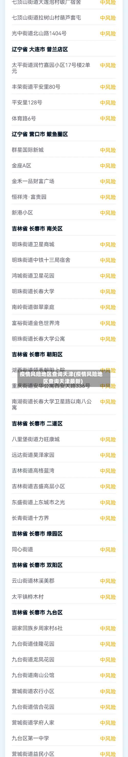 疫情风险地区查询天津(疫情风险地区查询天津最新)-第1张图片