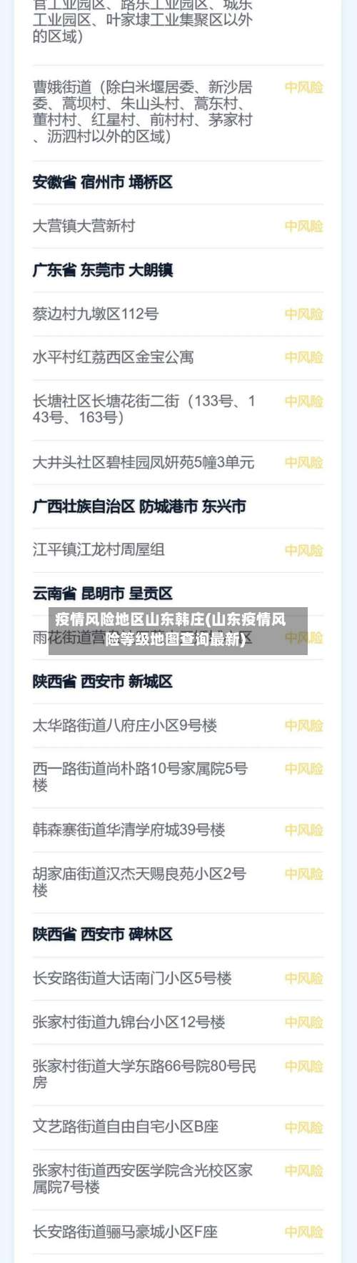 疫情风险地区山东韩庄(山东疫情风险等级地图查询最新)-第1张图片